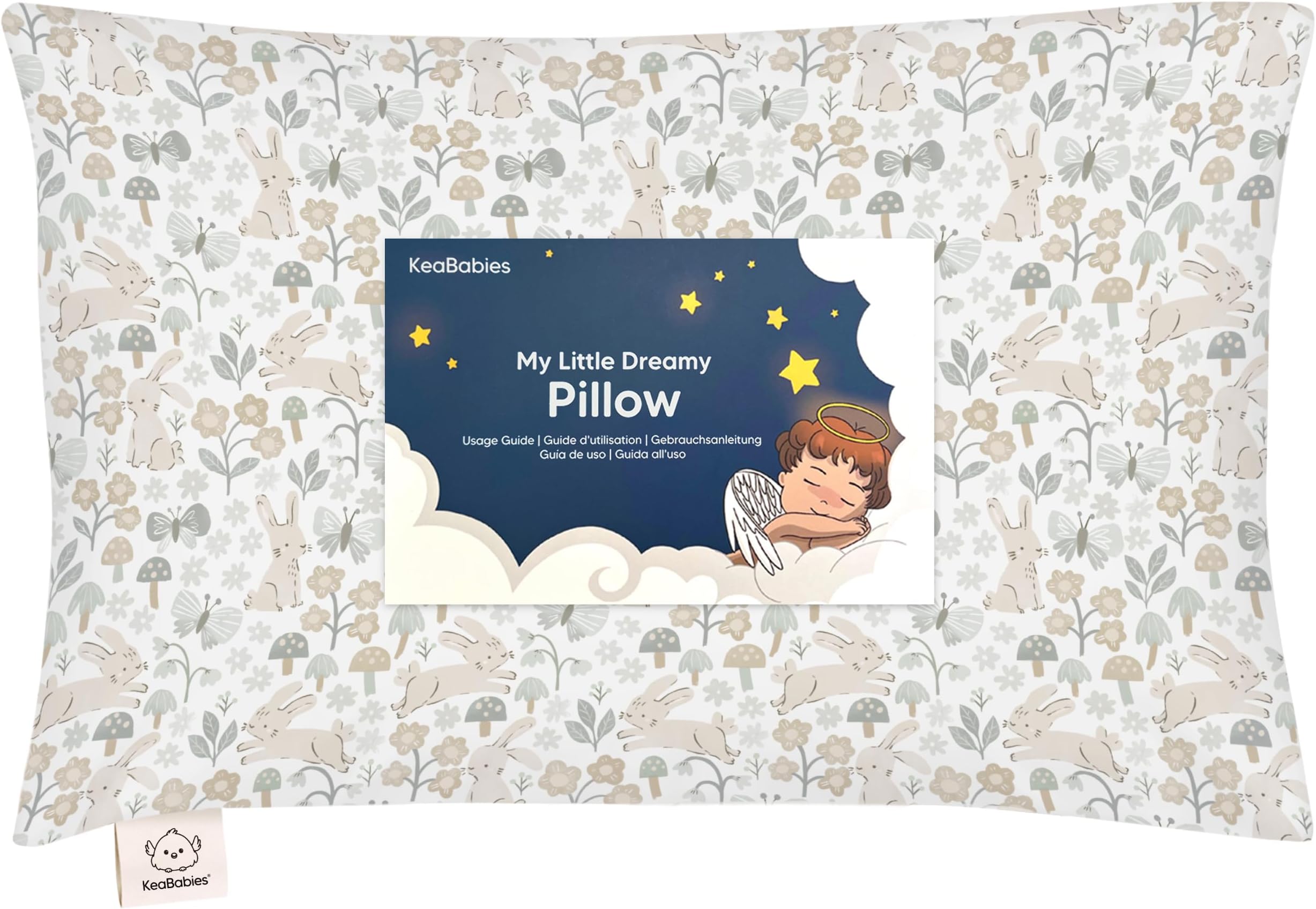 Toddler Pillow with Pillowcase - 13x18 My Little Dreamy Kids Travel Bed Pillows for Sleeping, Organic Cotton Small Pillowcase, Soft & Breathable, Machine Washable, Toddlers 2-5 Years Old (Prairie)