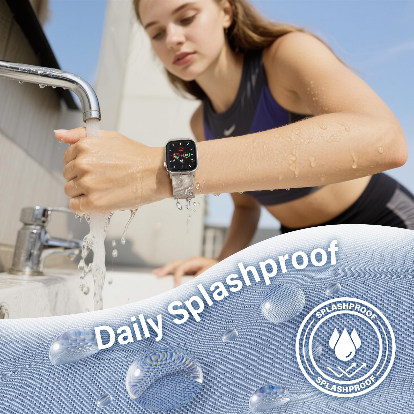 Higgs Nylon Cinturini Compatibile con Cinturino Apple Watch 44mm 45/46mm 49mm 40mm 38/41mm 42mm, Elastico e Impermeabile con Chiusura Magnetica Adatto a Serie 11 10 9 8 7 6 5 Se