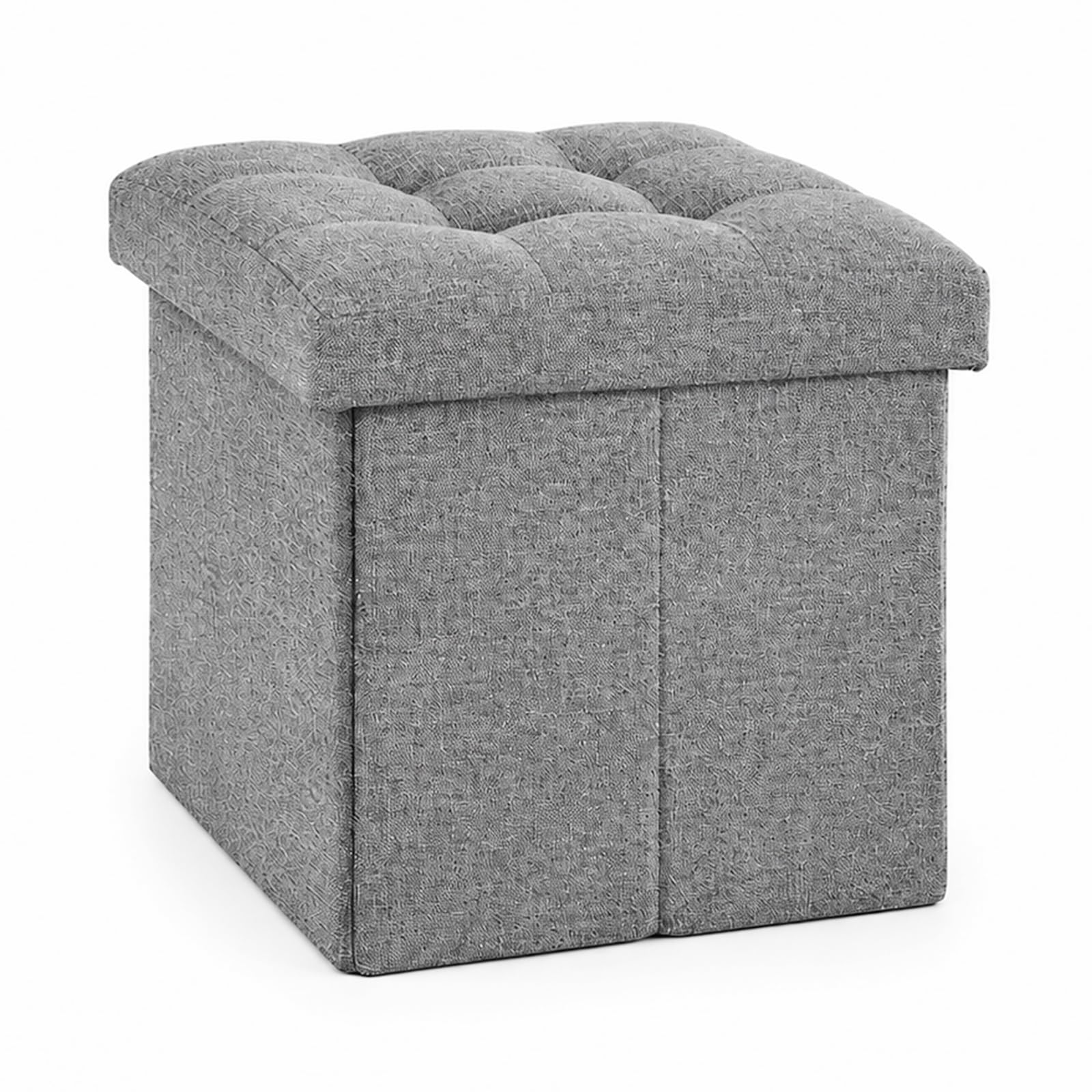 CROWNSHOP Velvet Ottoman Storage Bench Footrest Stool Seat Toy Chest Storage Box Folding with Lid Long Shoes Bench Footstool Suitable for Living Room (30x30x30cm Dark Grey)