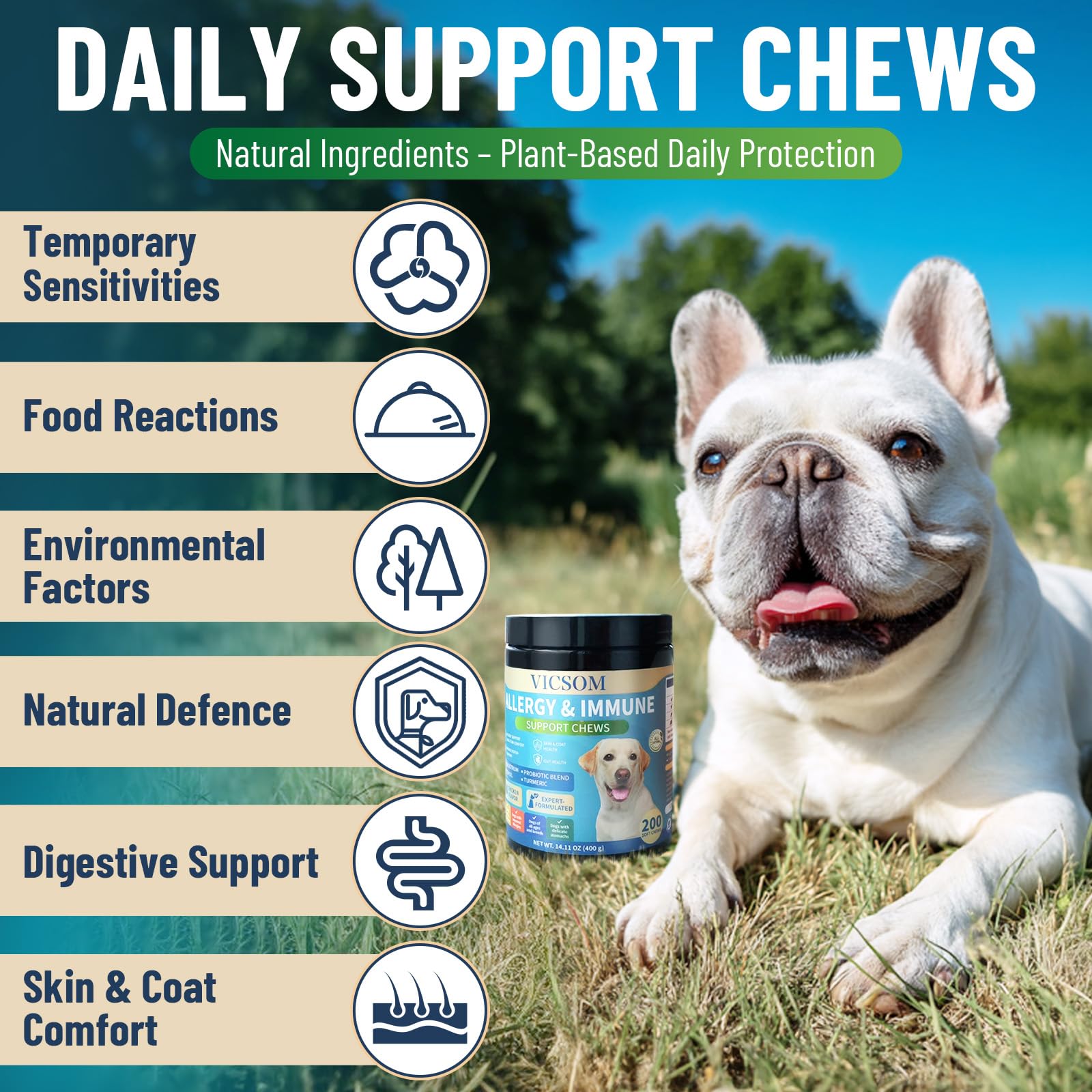 Dog Allergy Relief Chews for Dogs Itchy Skin with Salmon Oil & Omega-3, Dog Allergy Support Chews for Itchy Paws Ears, Eyes - Image 3