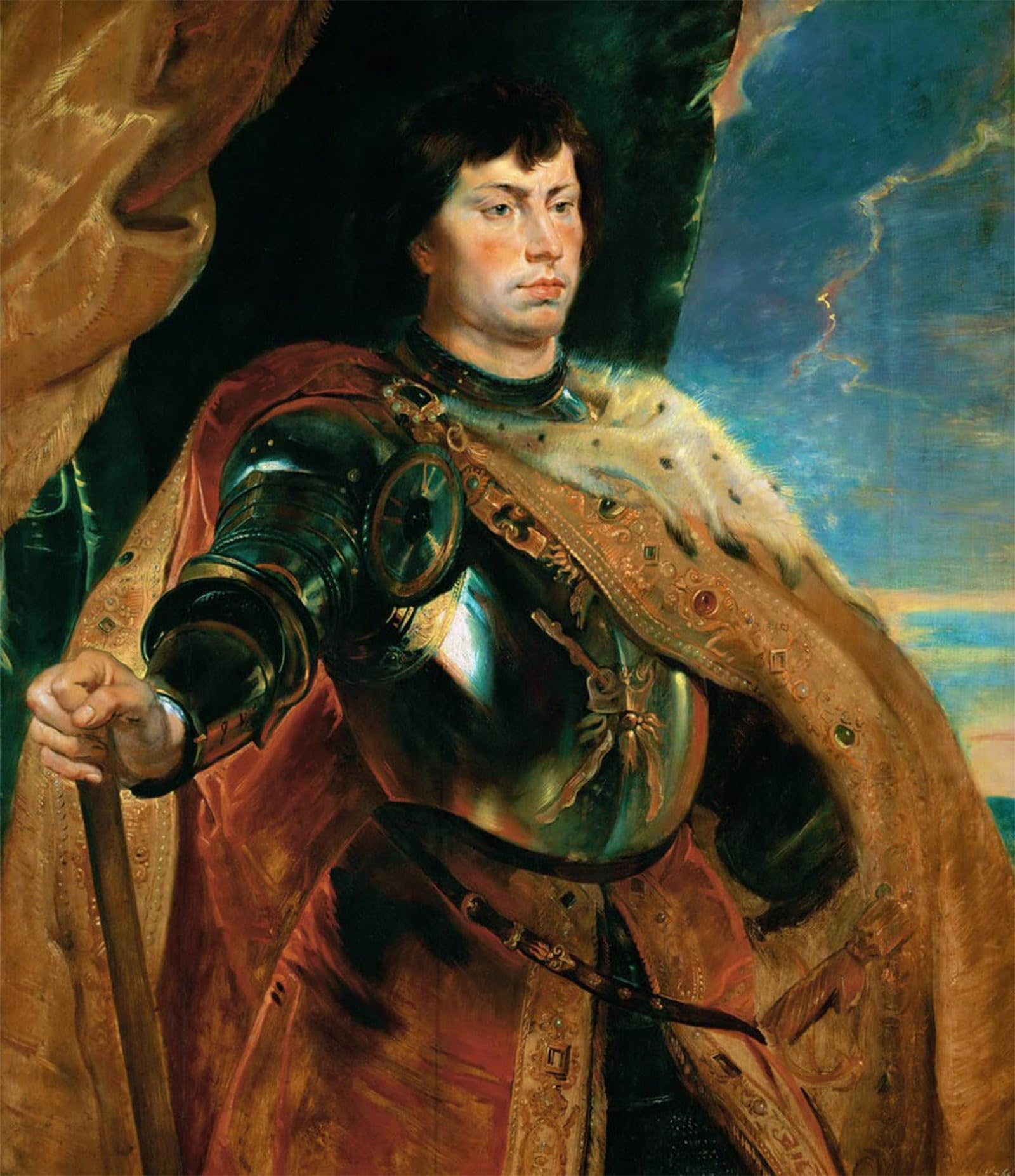 ARTXLXXBN Famous Prints Artwork Pictures Poster Painting Art Portrait of Charles the Temerary by Peter Paul Rubens Artwork Landscape Pictures for Home Decor 60x90cm