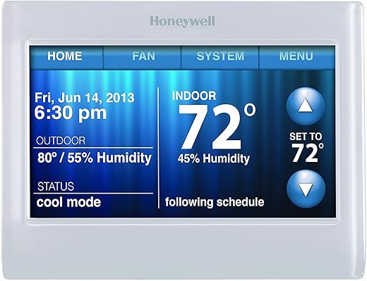 Honeywell TH9320WF5003 WiFi 9000 Color Touchscreen Thermostat, Works with Alexa (Refurbished)