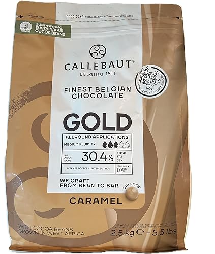 Callebaut Oro Caramelo Chocolate Easimelt Callets Mejor Chocolate Belga 5.5 lbs