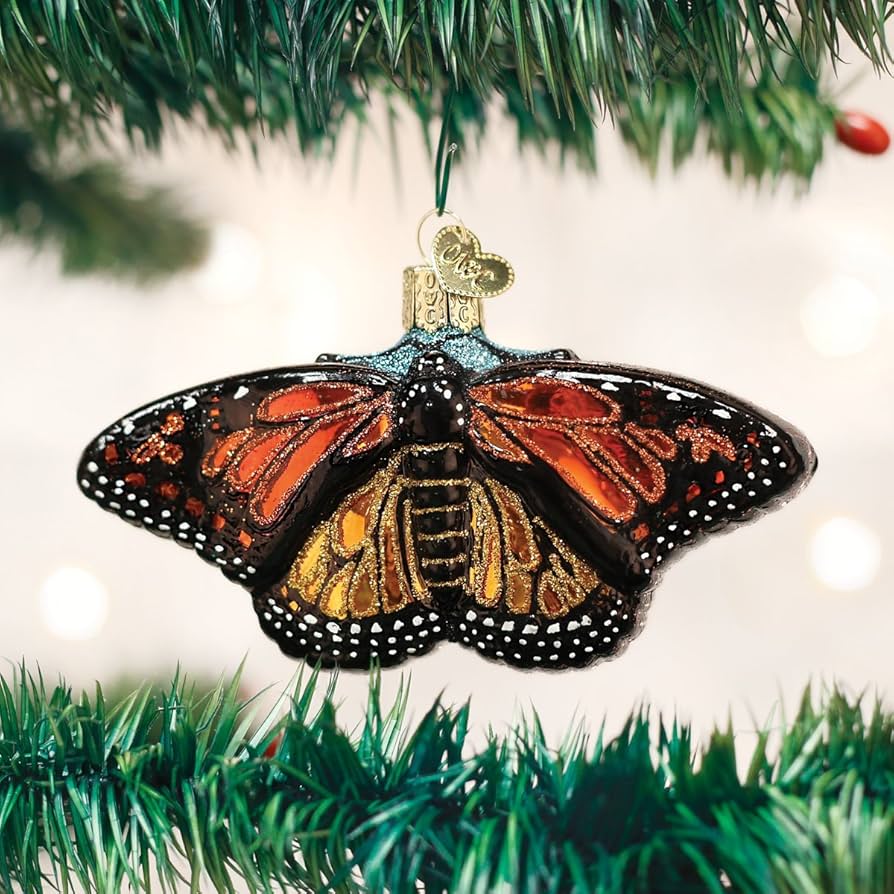Traditional Christmas Butterfly Ornaments Display