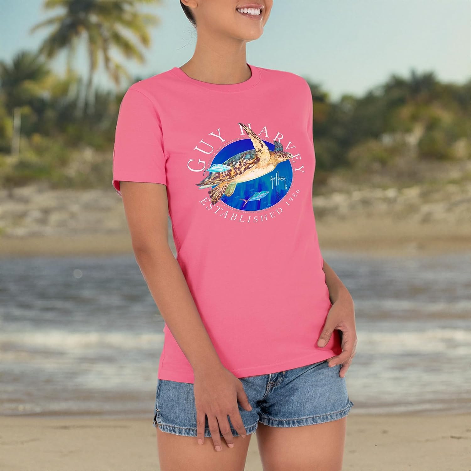 Guy Harvey Women's Graphic Short Sleeve T-Shirt - Image 7