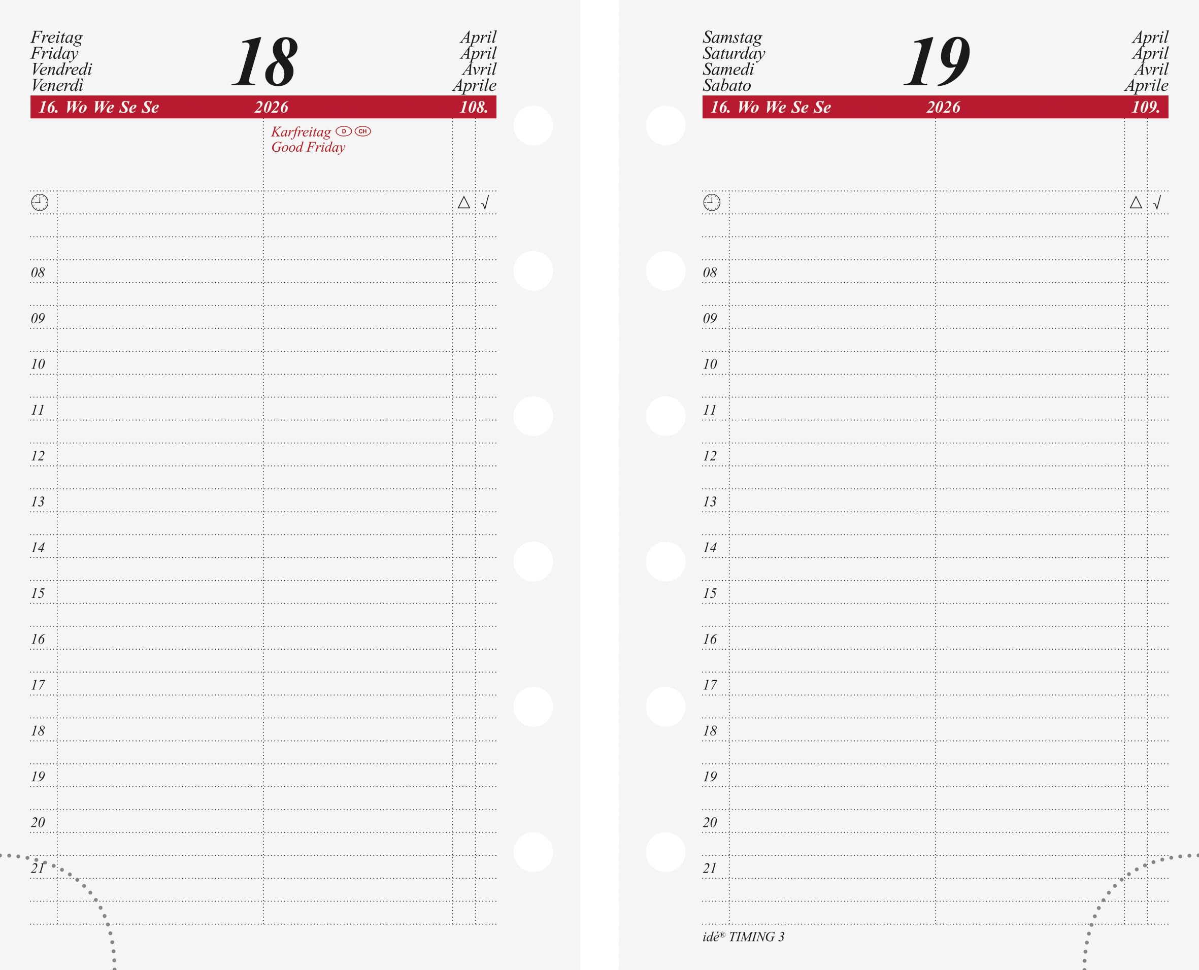 rido/idé Daily Calendar Timing 3 2026 | A7