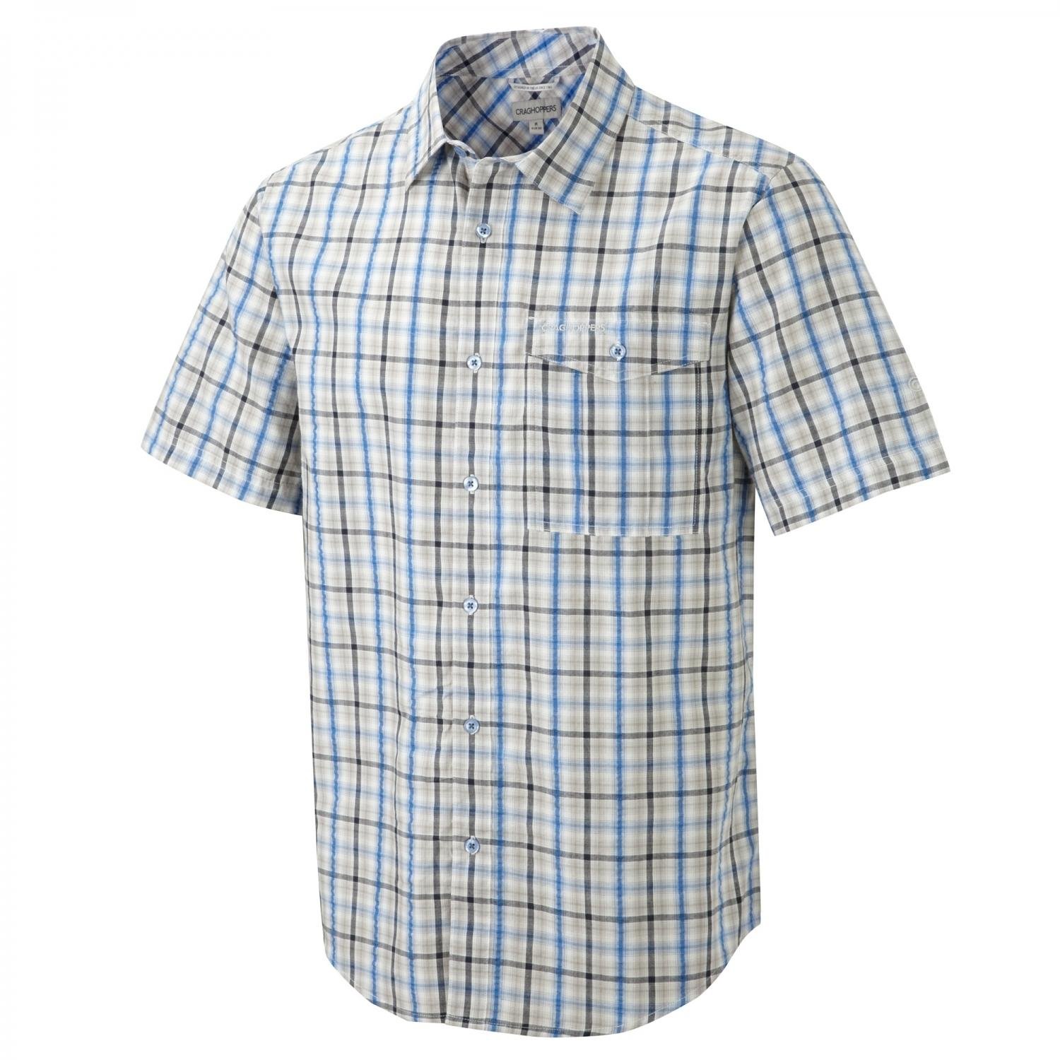 Craghoppers Men's Grady Short Sleeved Shirt โ Blue Strike Blue Bleu - Strong Blue Combo Size:Small