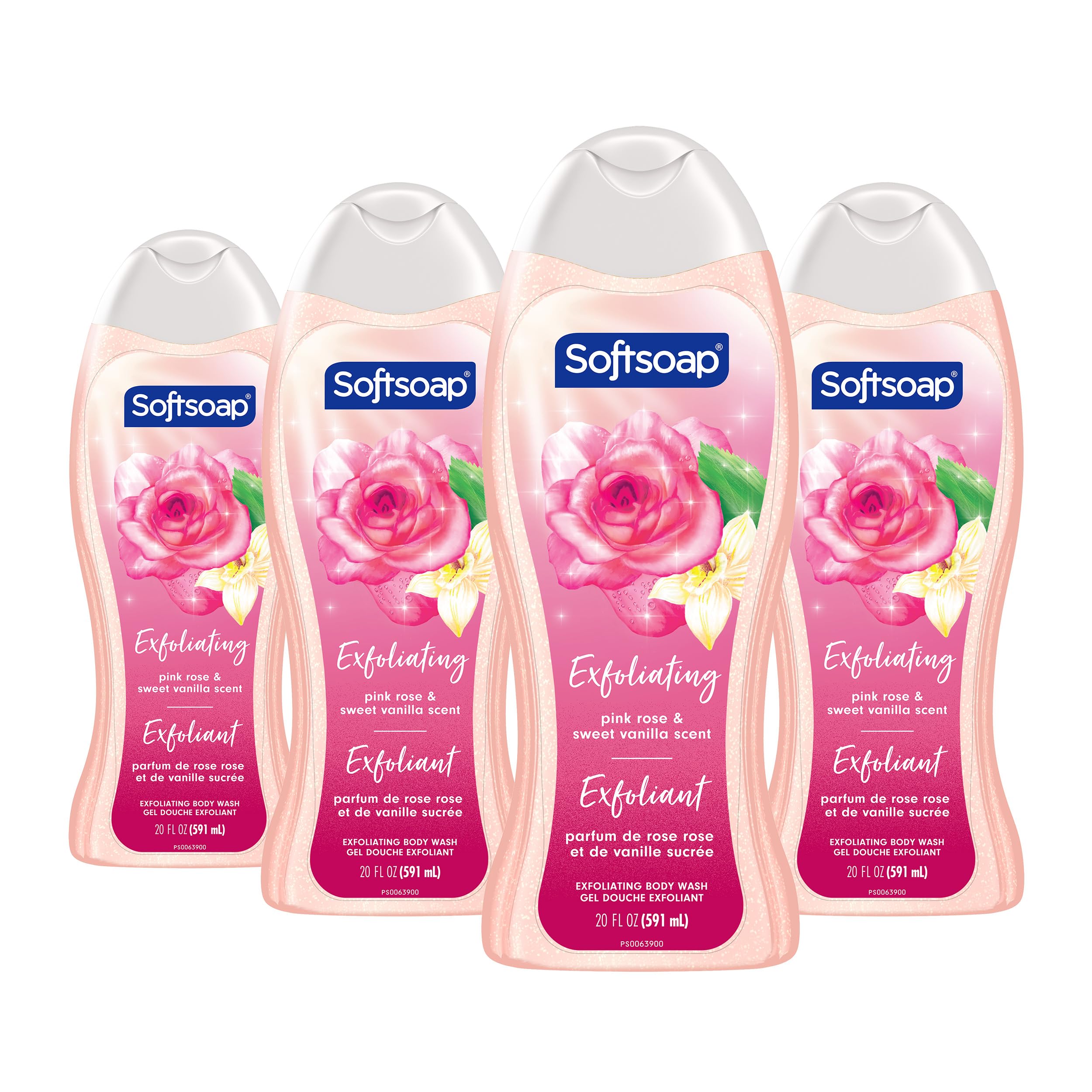 Softsoap Exfoliating Body Wash, Lustrous Glow Pink Rose and