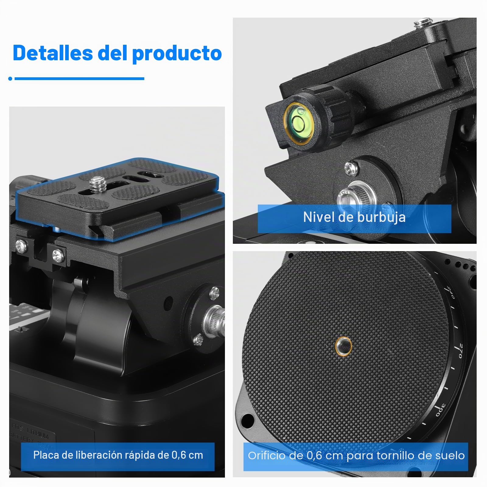 Soonpho M4 - Trípode de cámara panorámica con Mando a Distancia Pan Tilt, Cabeza motorizada de 360 Grados, eléctrico con Abrazadera del teléfono y Mando a Distancia para cámaras DSLR, Smartphone