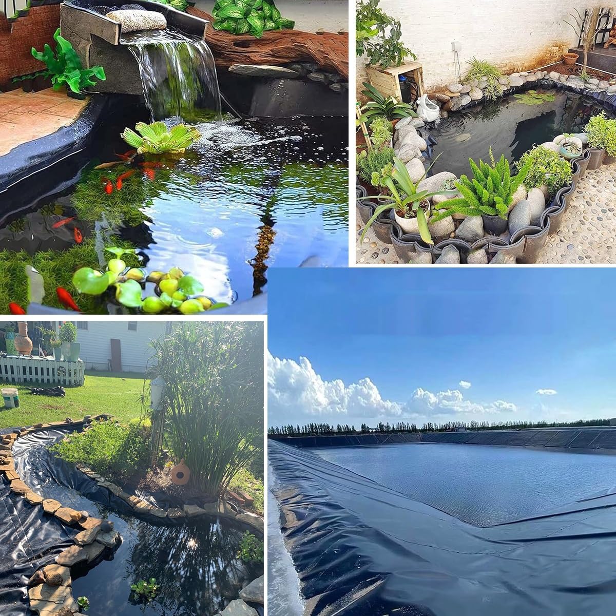 Telo Per Laghetto In HDPE 10x15m - Rivestimento Impermeabile UV Resistente, Spessore 0.12mm, Per Giardini Acquatici - Foto 8