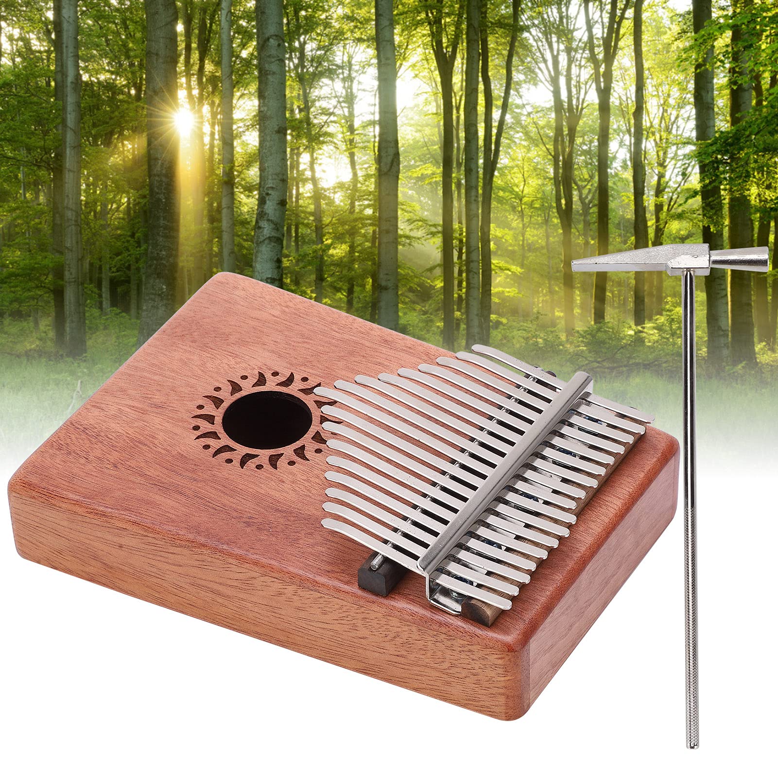 17-klawiszowy Fortepian na Palec Instrument Muzyczny Kalimba z Czystym Dźwiękiem Zawiera flanelową torbę ułatwiającą Przenoszenie i naukę
