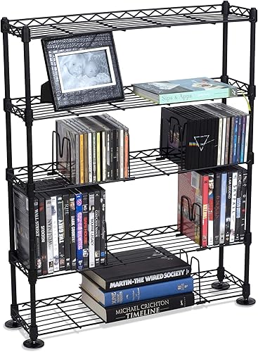 Estanterías de nivel Atlantic Maxsteel  Estantería de alambre de acero de calibre pesado para DVDBluRayjuegos multimedia