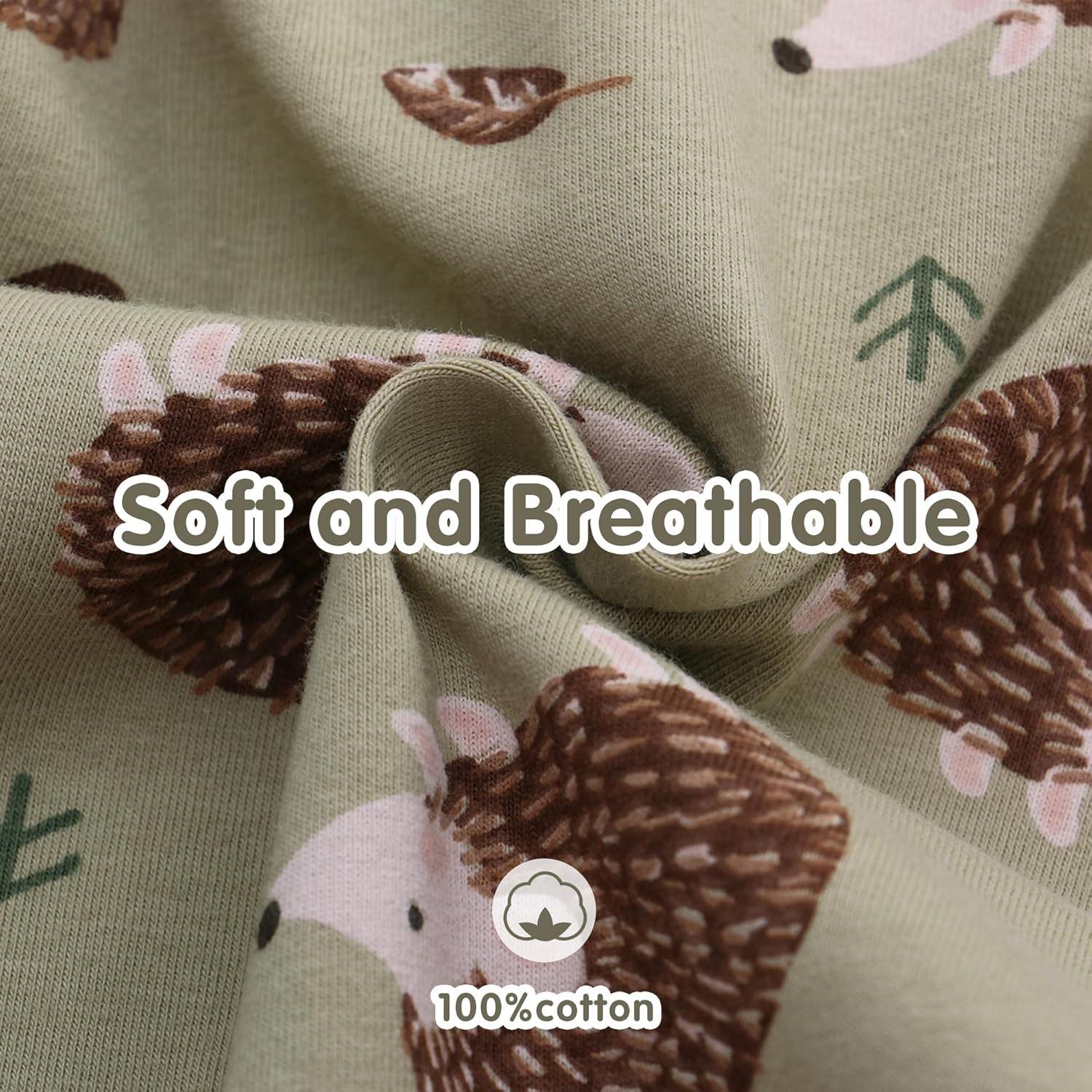 LAT Newborn Knotted Gown for Boy Girls,Baby Tie Gown Nightgown,Baby Sleeper with Matching Hat Set 3 Pack,Sleepwear Outfits - Image 5