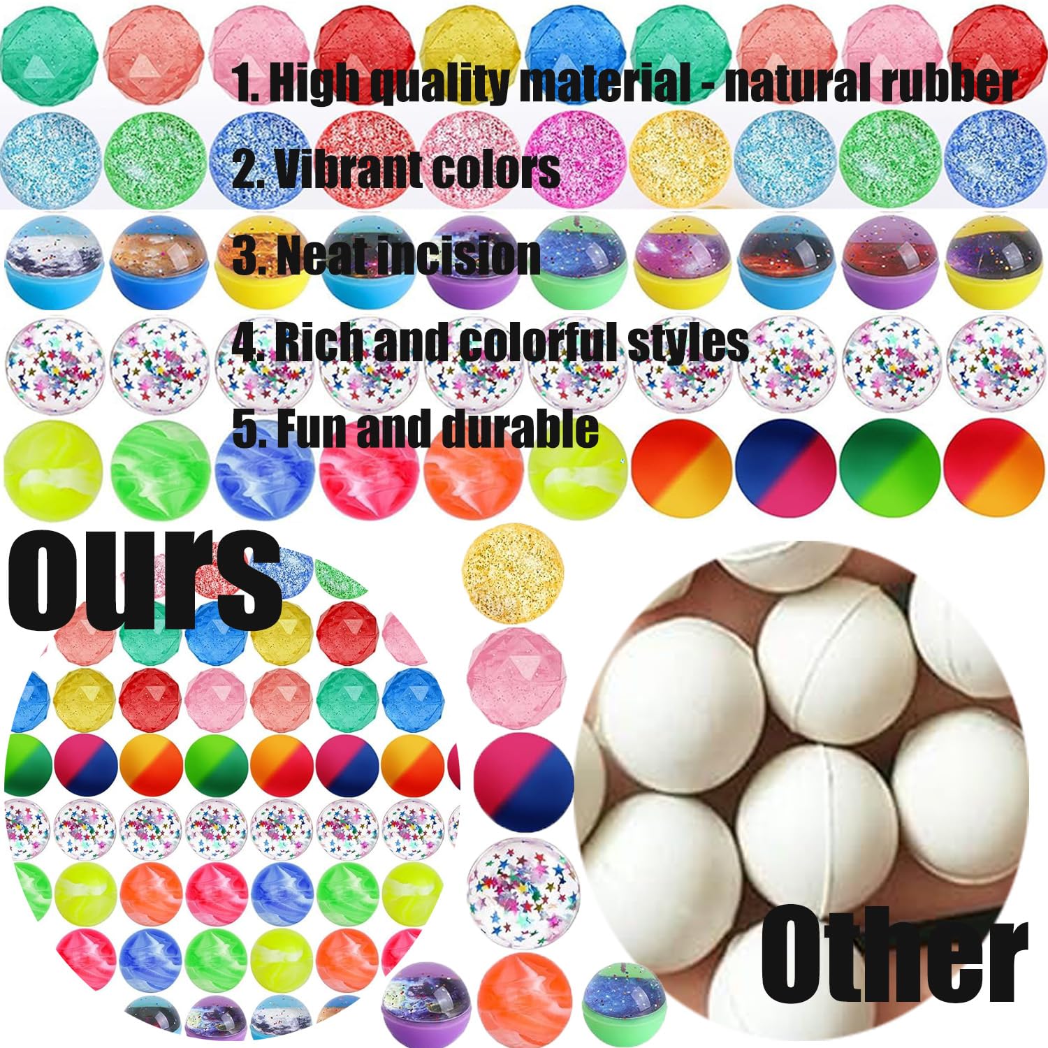 144 Stück Bunt Gummiball, 32mm Flummies für Kinder,Springball Gummiball Hüpfball für Kinder Mitgebsel Kindergeburtstag,Geeignet für Kindergeschenk Werbegeschenke