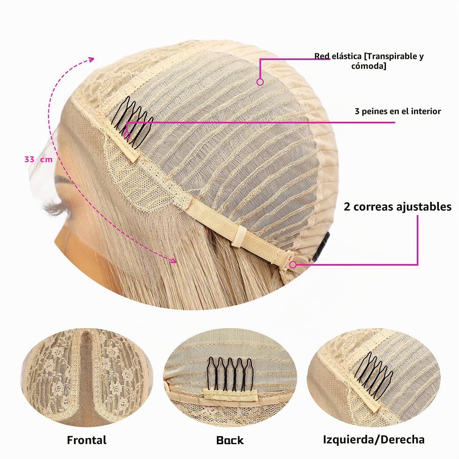 Sapphirewigs Platinum gris largo recto peluca para mujeres pelucas