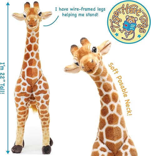 Miniatura 4 de Jocelyn The Giraffe - Peluche de animal de peluche de 22 pulgadas de alto de Tiger Tale Toys
