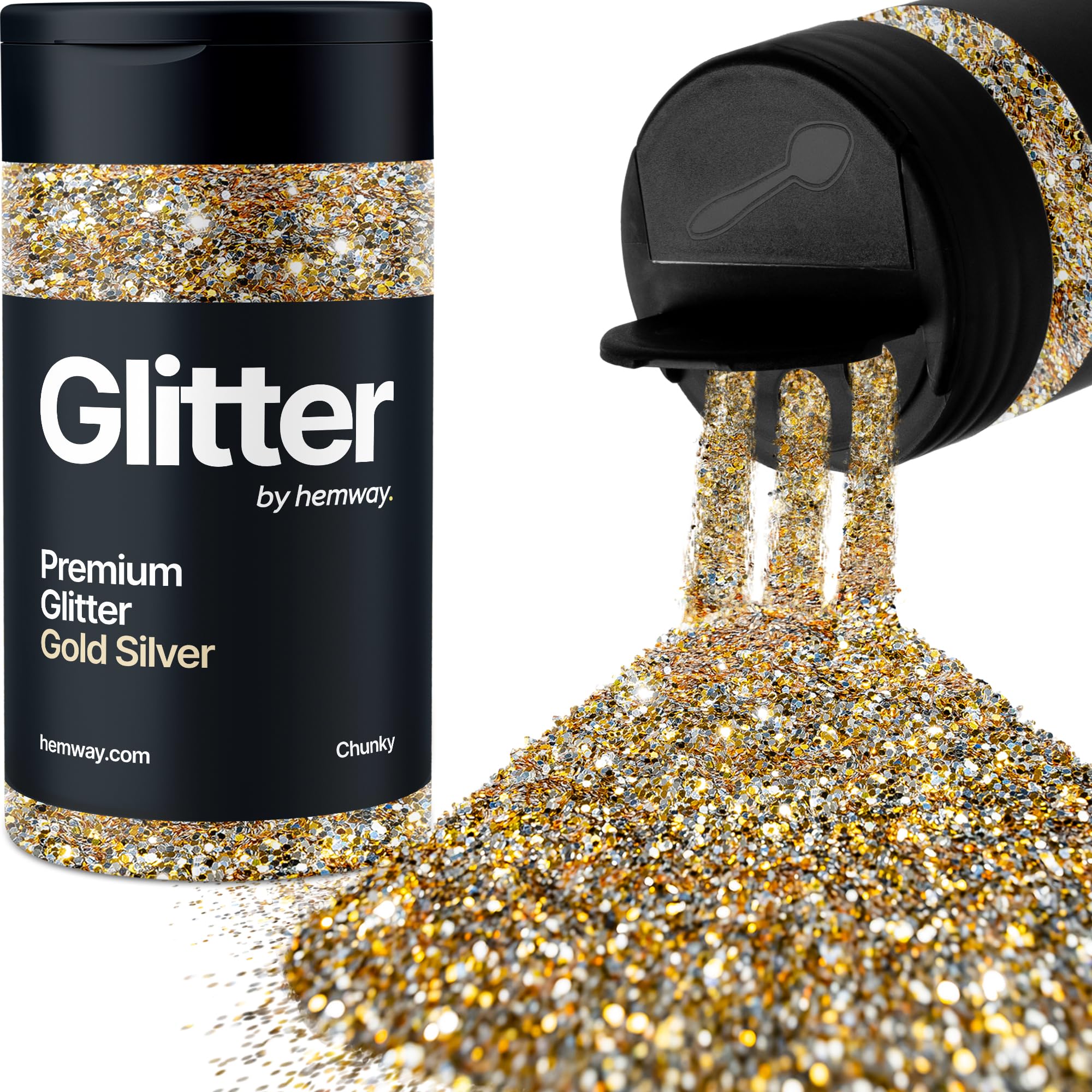 Champagne Gold Glitter Shaker, 130g Ultrafine Glitter, Crafts 1/128" Metallic Flake Champagne Gold Sequins, Resin & Epoxy Crafts, Decorating, Halloween, Christmas Nail, Face, Hemway — view 230