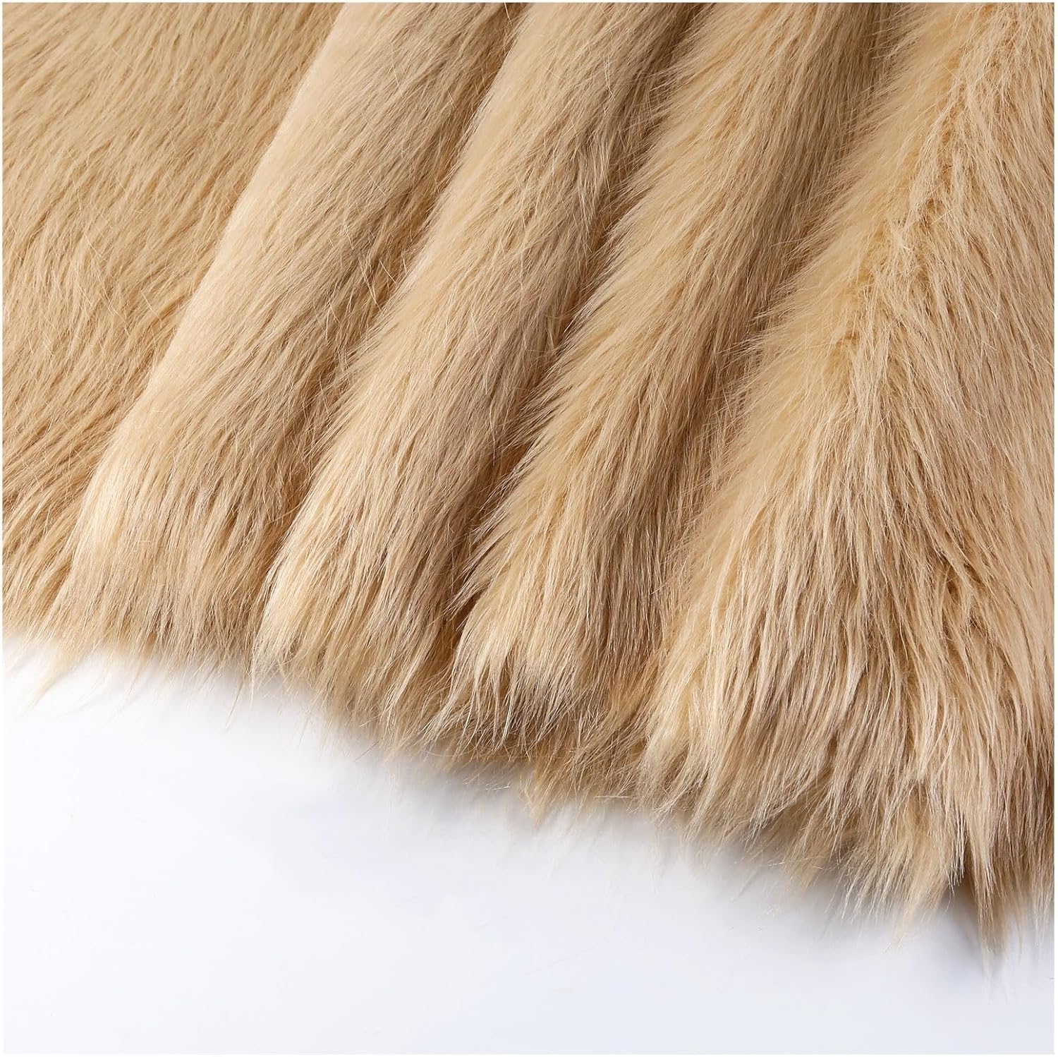 Materiał z długim włosiem ze sztucznego futra, Materiał ze sztucznego futra z długimi włosami 5 cm Miękki, kudłaty, długi włos(Camel-color,50 * 180cm)