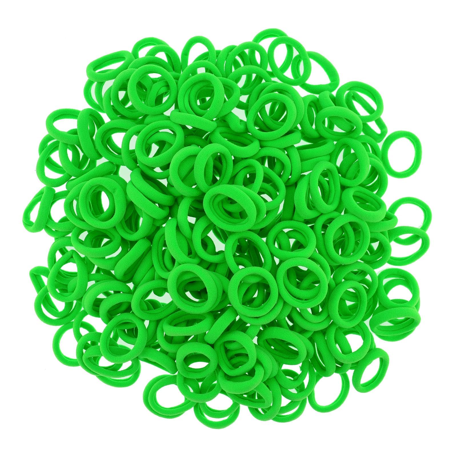 200 Pcs Solid Color Cotton Hair Ties Toddler Girls' Elastics Hair Ties Seamless Ponytail Holder Hair Accessories (green) - Image 2