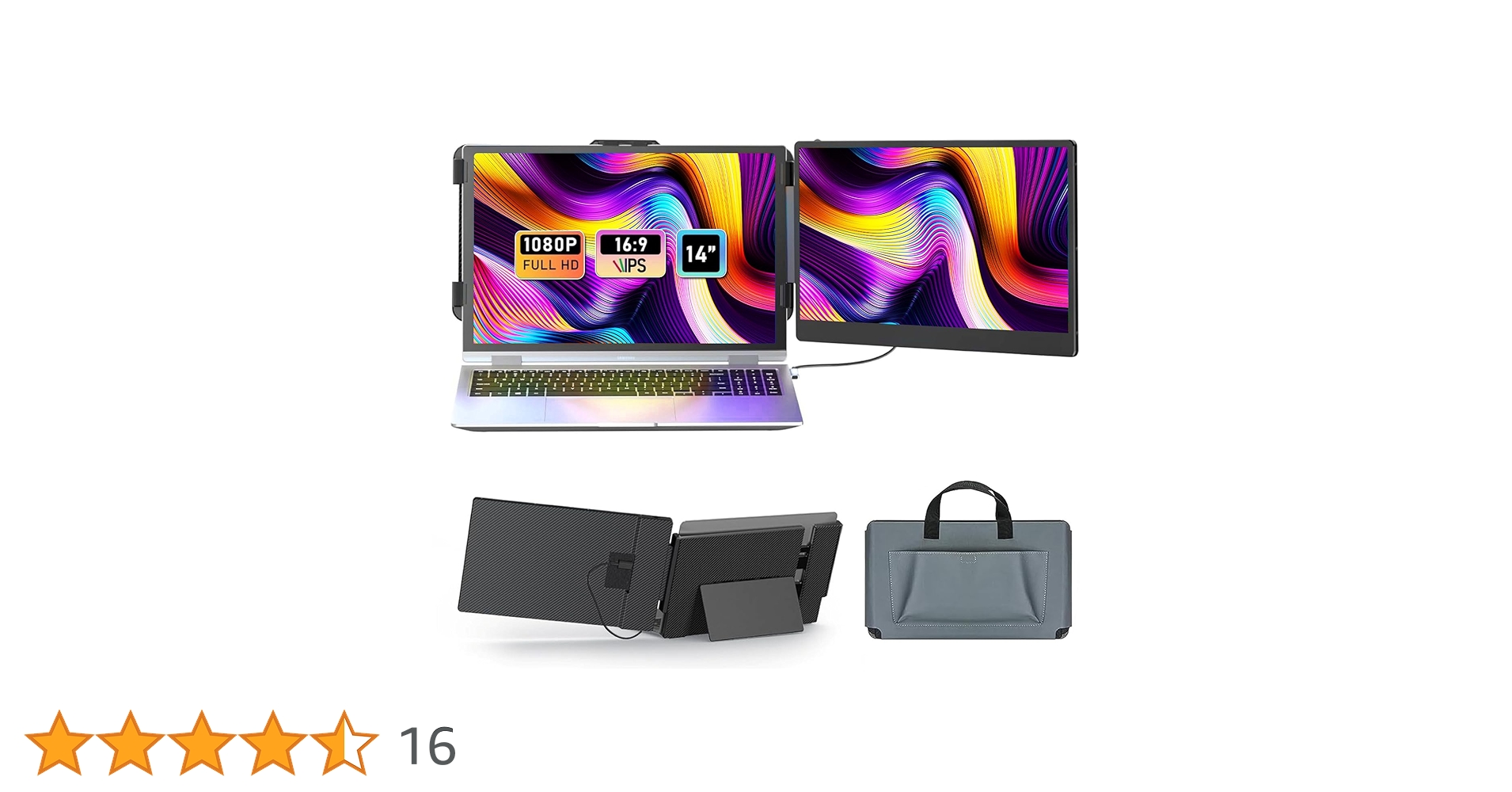 Amazon.co.jp: LGGST ポータブルモニター デュアルモニター 14インチ