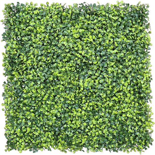 Windscreen4less Rejilla de valla decorativa de hoja de hiedra sintética artificial de 20 x 20 pulgadas, boj y hojas de Milán, panel de 6 piezas