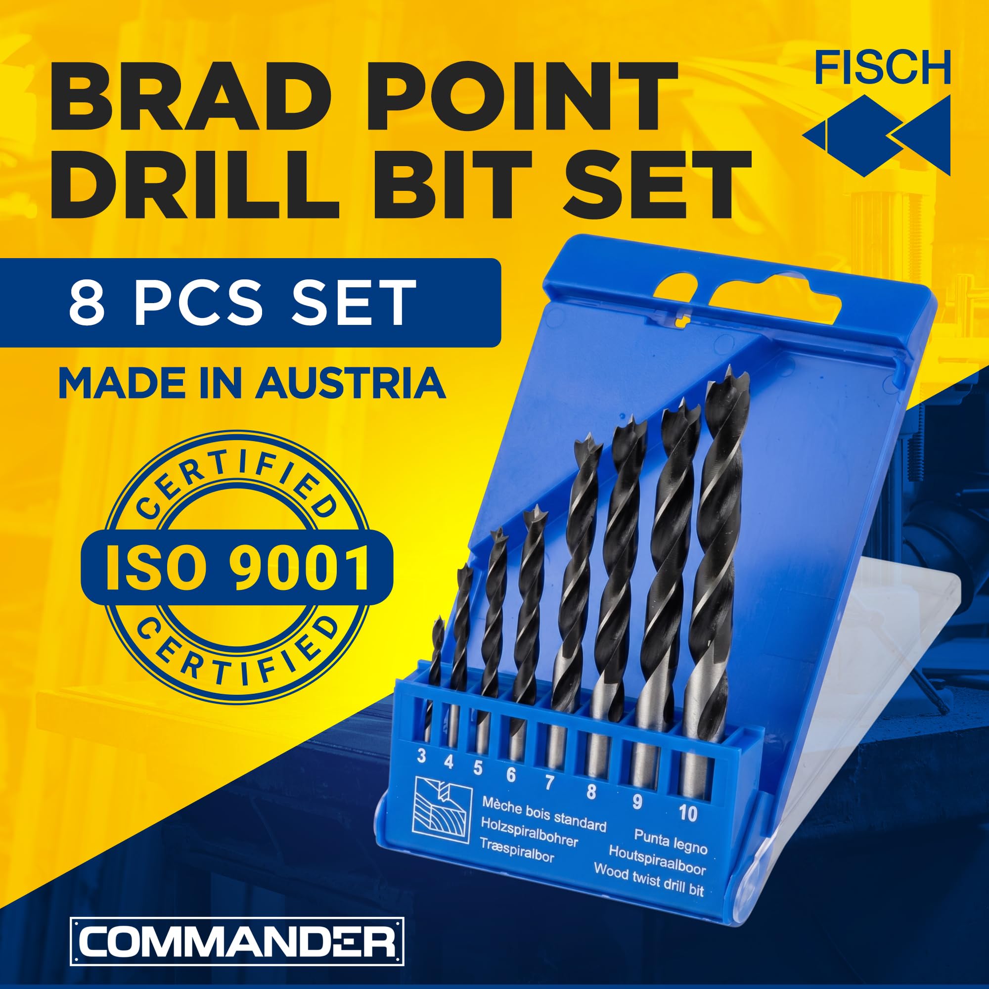 Fisch fsf-328094 3 – 10 mm Set di cromo vanadio punta elicoidale, pezzi