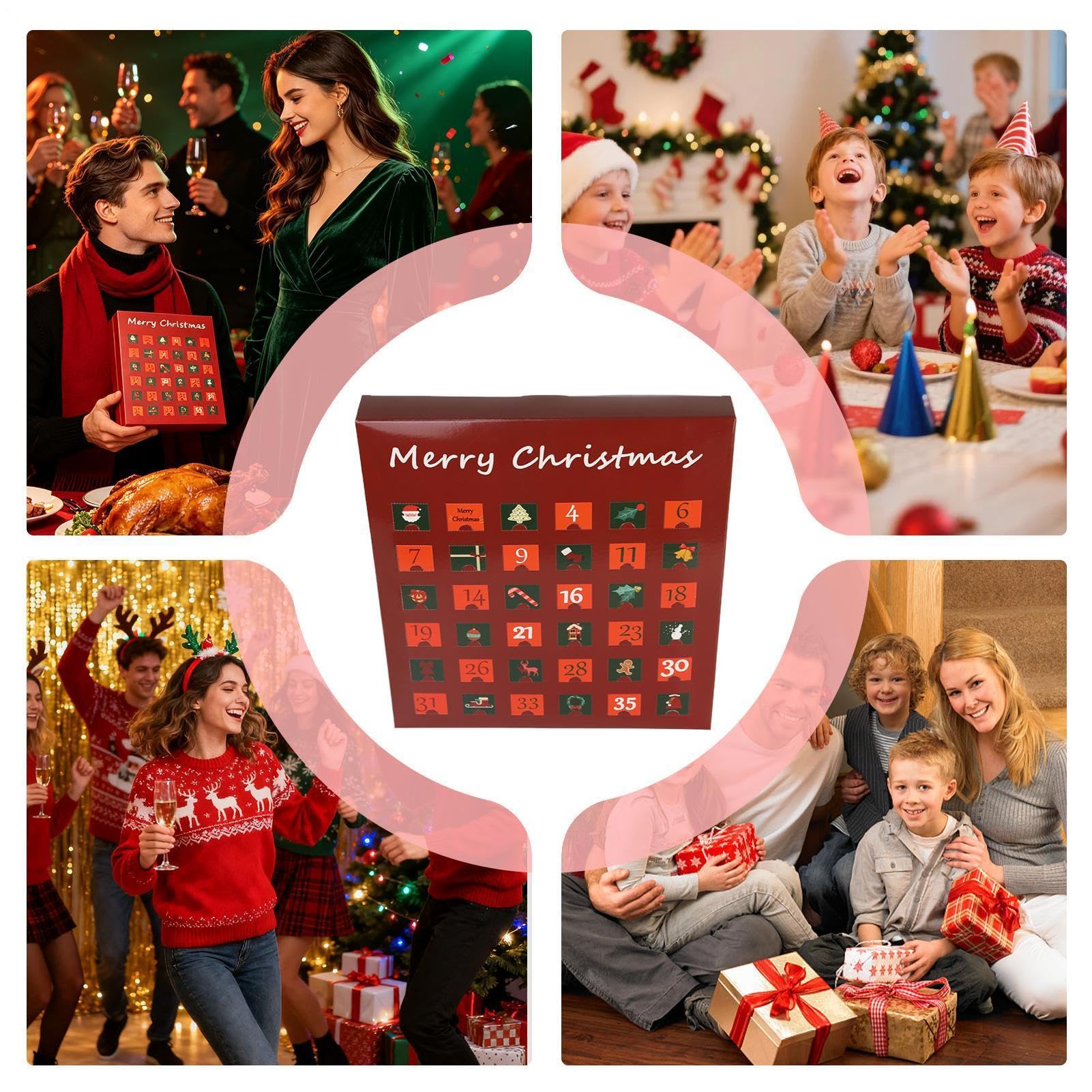 Leere Adventskalender zum Befüllen 36 Tage bis Weihnachten, nachfüllbar und