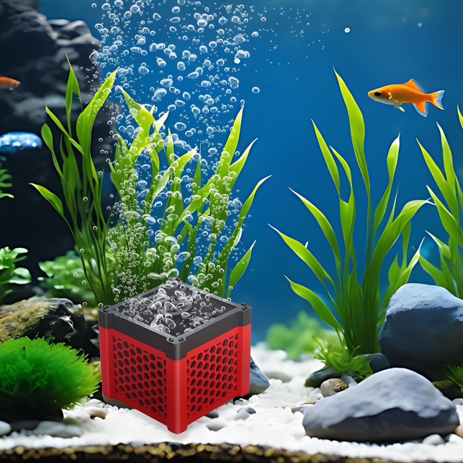 Pure Cube - Filtro de agua para purificador de caballo, acuario ecológico con estructura de panal para acuario, estanques, pecera, purificación (2 unidades, azul)