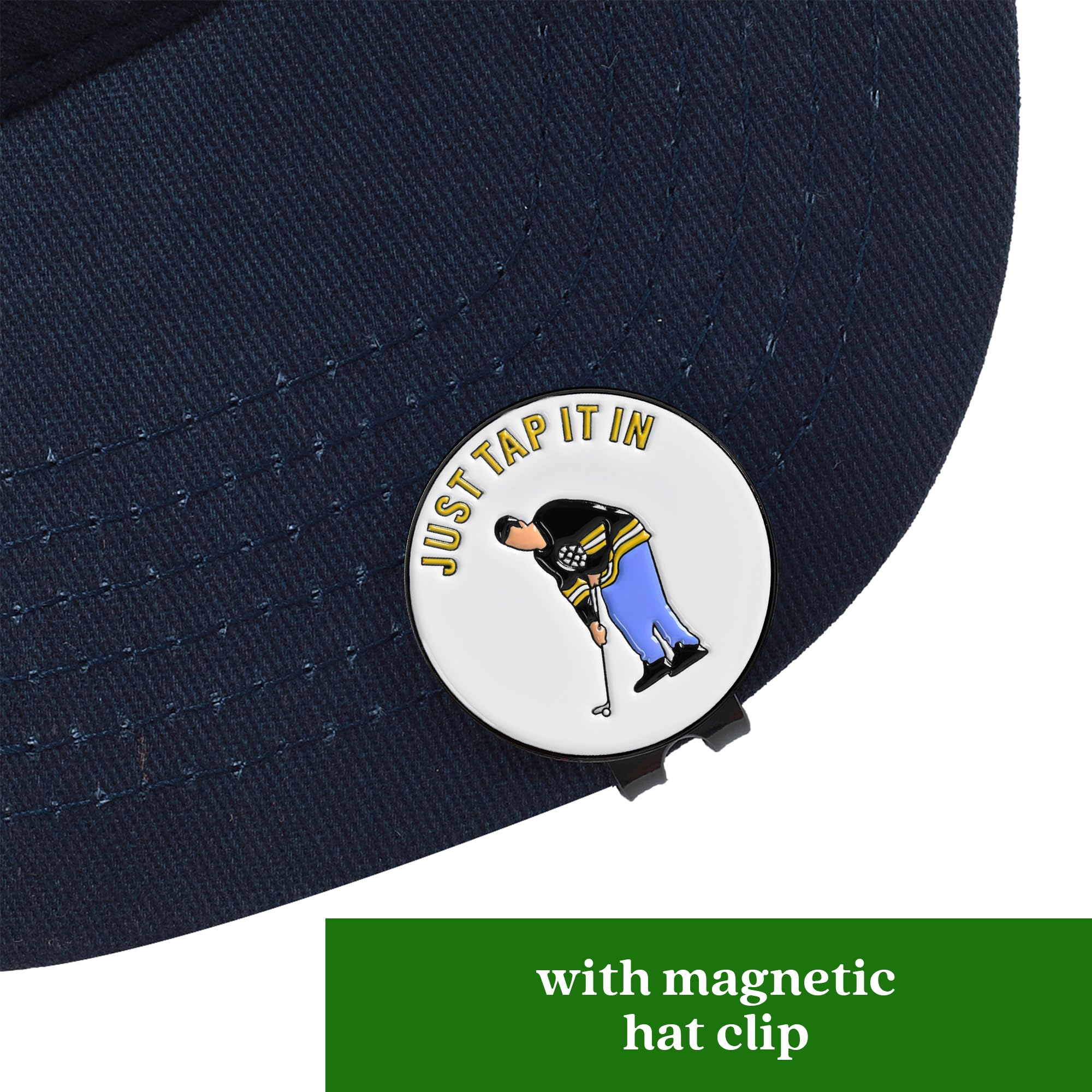 ZEETY Funny Golf Ball Marker with Magnetic Hat Clip – Golf Accessories for Men and Women, Great Golf Gift for Players with Attitude