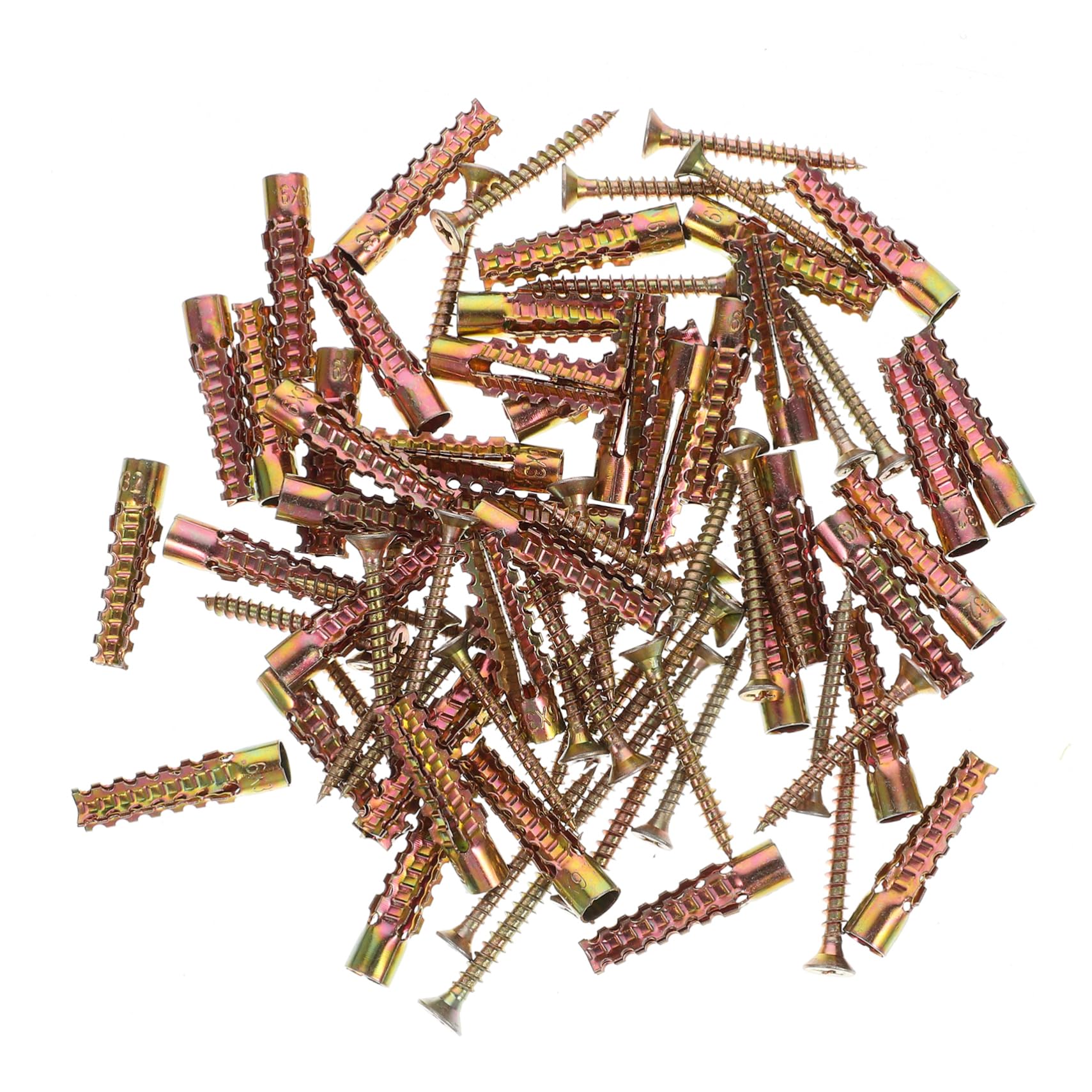 MUSISALY Drywall Anchor Repair Kit 40 Pcs Drywall Anchors Steel Expansion Screws Random Color