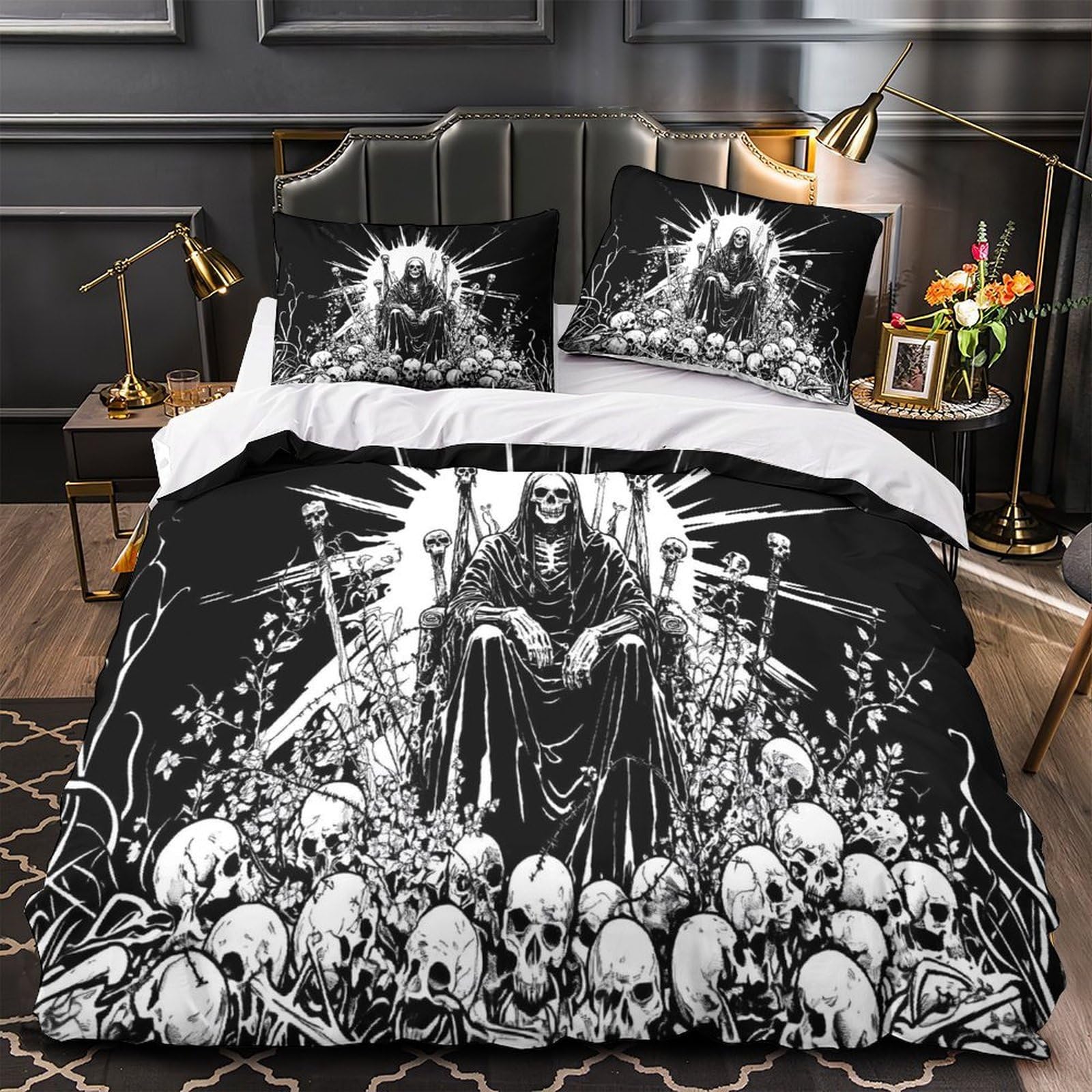 Housse de couette Ange de la Mort dark fantasy en microfibre confortable pour lit double 200x200