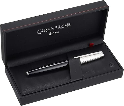 Miniatura 4 de Caran d'Ache Leman Pluma Estilográfica Mediana Bicolor Plateado - Negro