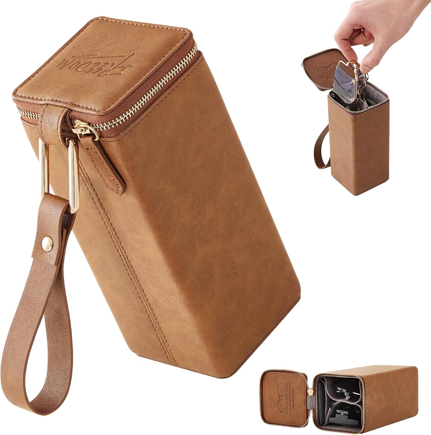 Sunglasses Travel Case Organizer Hangable for Men Women, Eyeglasses Foldable Storage Organizer