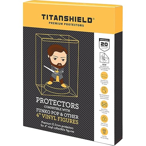 TitanShield 0.5mm Pop Protectors Sleeve Case Compatible with Funko - 4" Inch Pop! Vinyl Figures (20 Count)