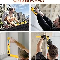 Vista 6 de Proster - Buscador de Ángulo Digital, Transportador de Aluminio de 16 Pulgadas / 400mm con Nivel de Burbuja Vertical y Horizontal LCD y Base