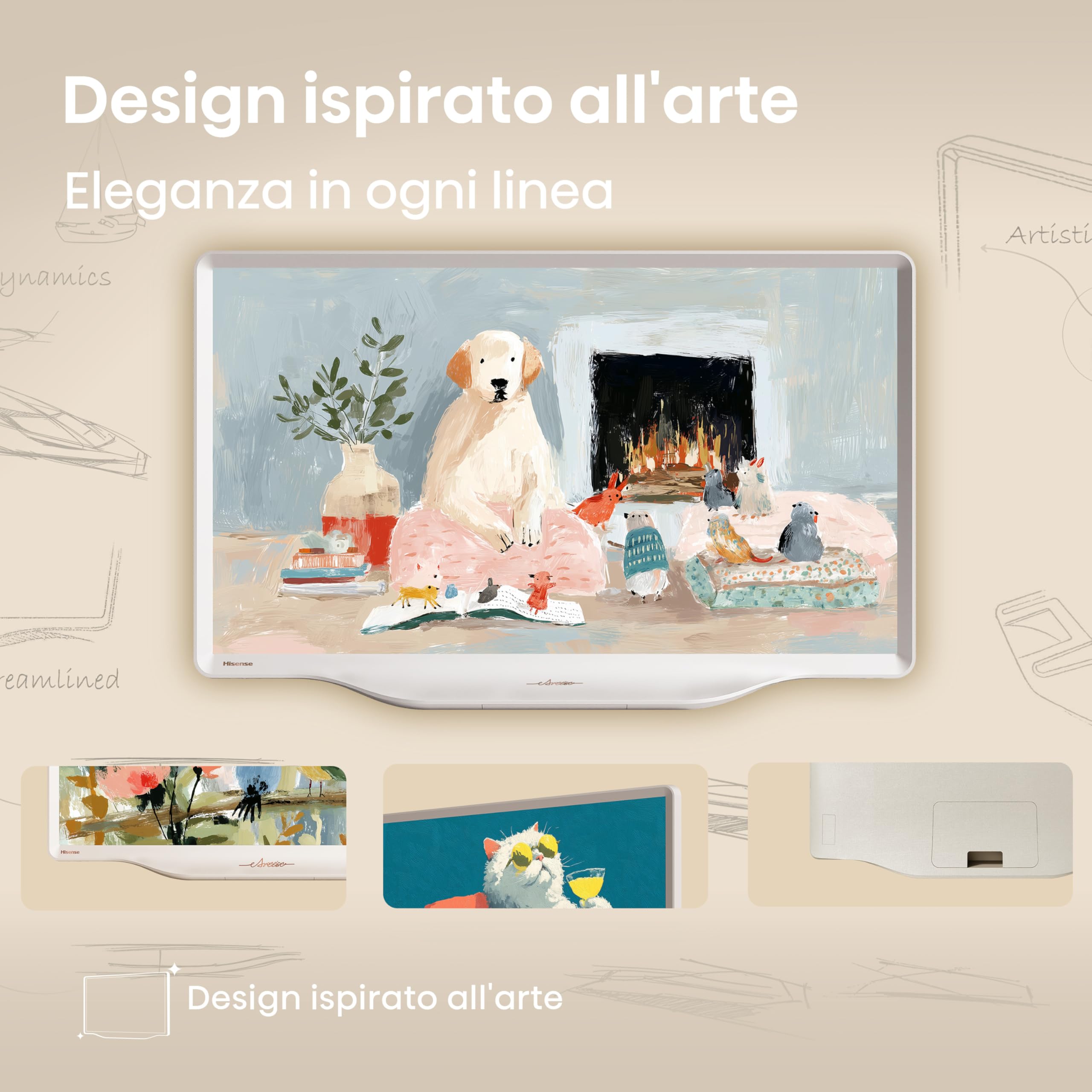 Hisense Smart TV QLED 32" Full HD 32S5Q 60Hz Dolby Atmos HDR10 VIDAA OS WiFi Game Mode AirPlay2 Works with Alexa