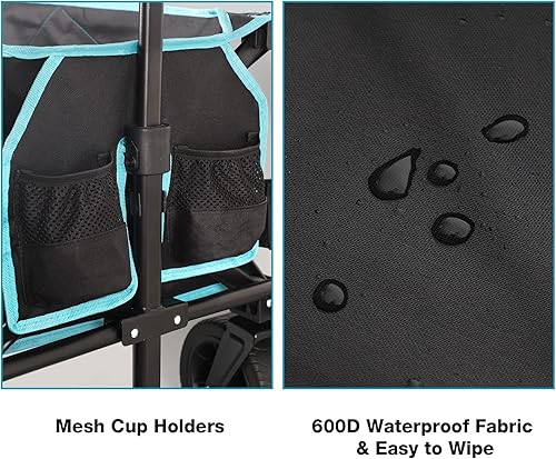 Miniatura 7 de Carros plegables plegables resistentes para jardín, interiores y exteriores, con ruedas grandes, gran capacidad de 280 libras, mango ajustable para