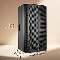 Vista 8 de PRORECK PR-915D 1500W Powered Bluetooth PA Speaker, 15-Inch 3-Channel DSP Speaker with Wireless TWS Pairing, for DJ, Live Sound, Party, and Stage