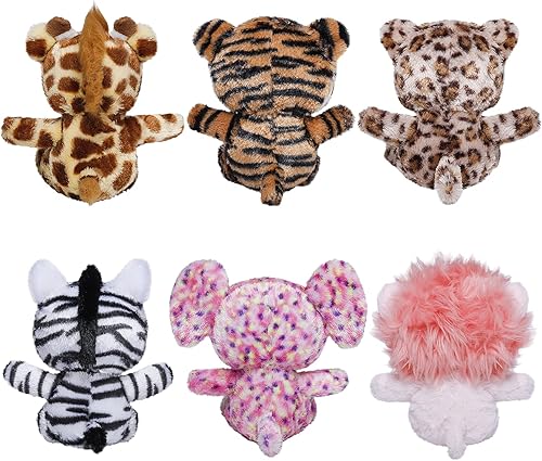 Miniatura 6 de Nleio Animales de peluche parlantes de la selva de 7 pulgadas, animal de peluche con sonidos para bebé, fiesta de bebé, regalo de cumpleaños,