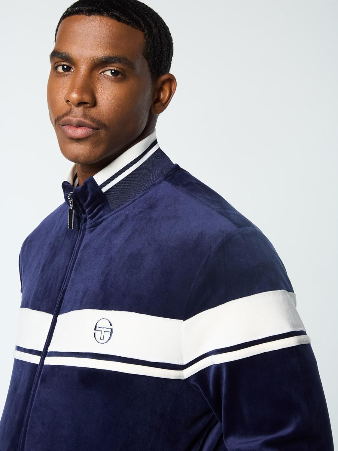 Sergio Tacchini Damarindo Velour Track Jacket- Maritime Blue - Image 7