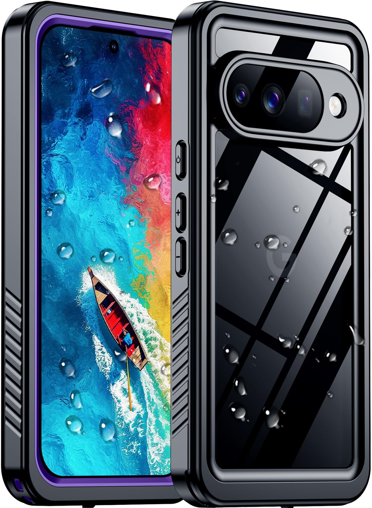 Temdan Designed for Google Pixel 11 Pro XL Case Waterproof, Built-in Screen &amp; Camera Protector IP68 Underwater Full Body Military Dropproof Shockproof Protective Case for Pixel 11 Pro XL 6.8" Purple
