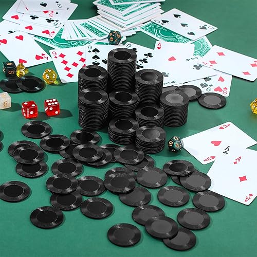 Miniatura 4 de Leitee 500 fichas de póquer de plástico de 1.496 pulgadas entrelazadas, juego de fichas de póquer ligeras, fichas de bingo, fichas de casino en