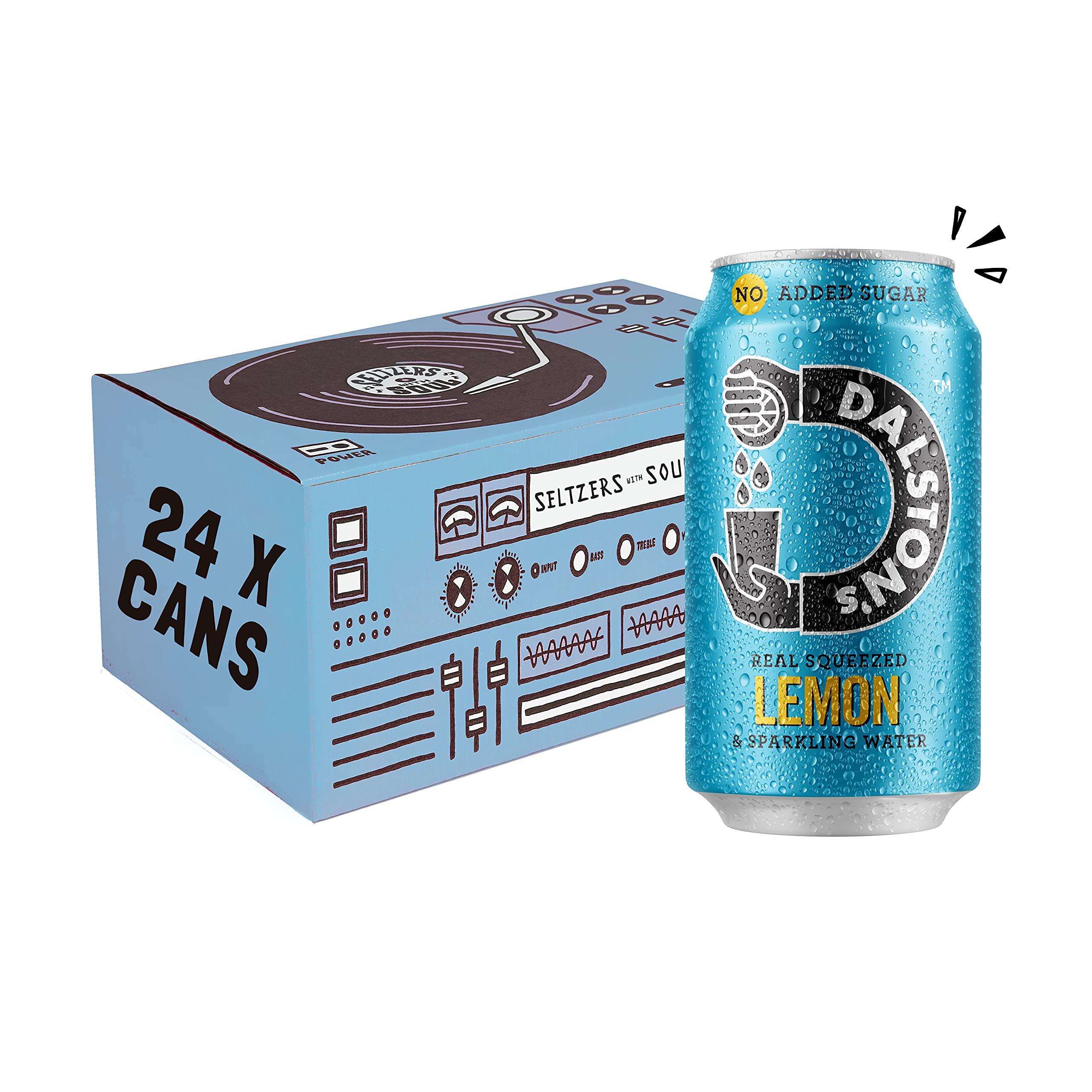 Dalston's Sparkling Lemon Soda (24 x 330ml) Real Squeezed Lemon & Sparkling Water 46 Kcal