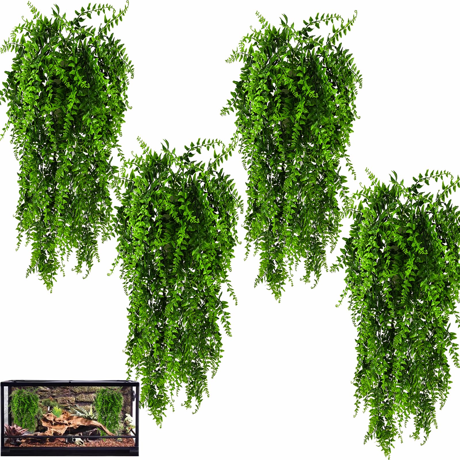 HERCOCCI 4 Pack Reptile Plants - habitat decor | Mubboo
