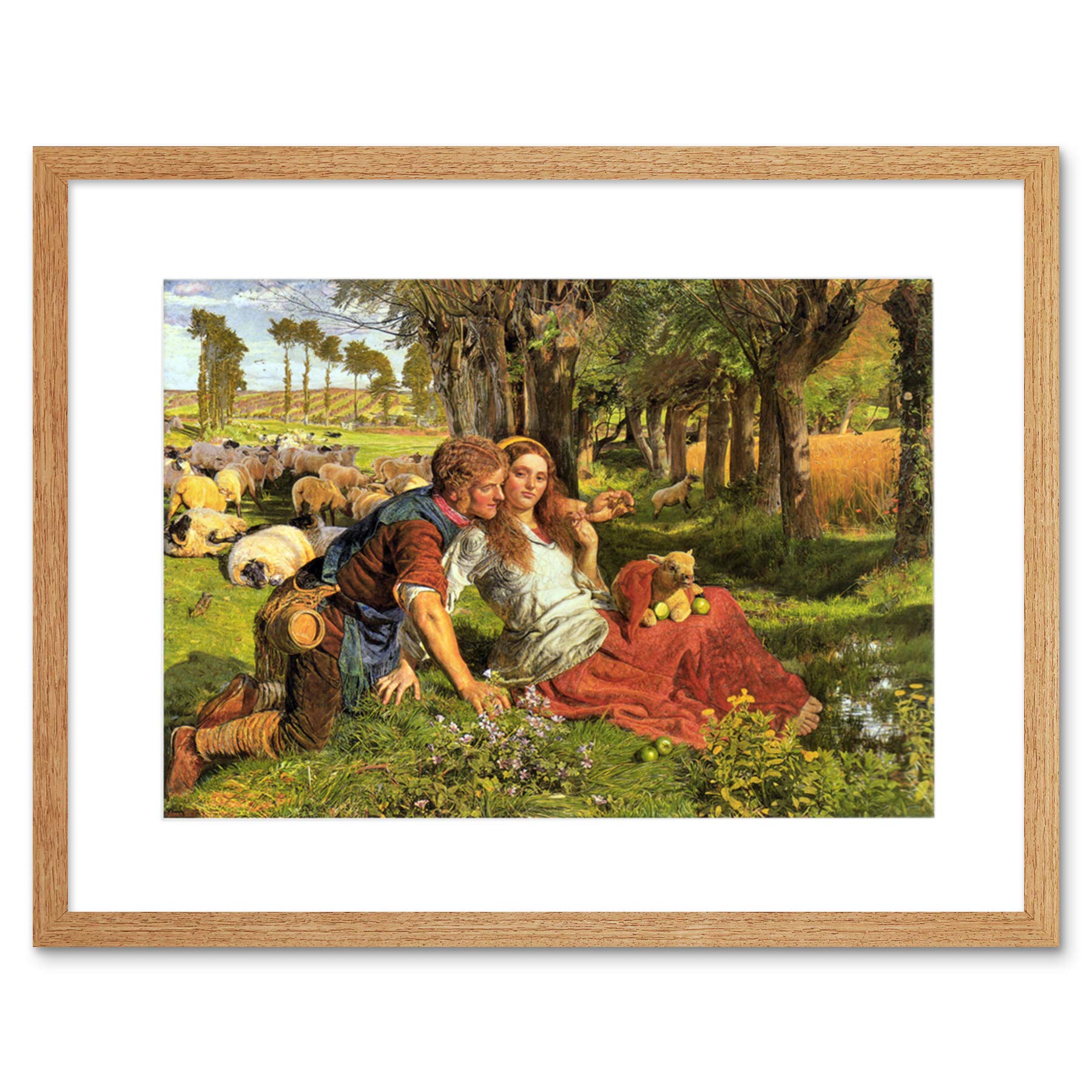 Wee Blue Coo Painting Landscape Hunt Hireling Shepherd Framed Wall Art Print