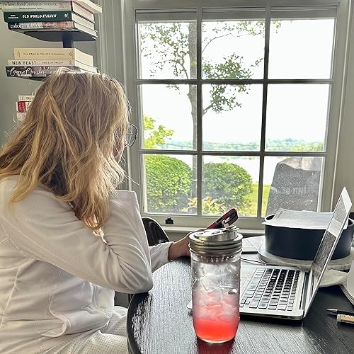 Miniatura 6 de Jarware Mason Jar - Tapa de bebida con infusor de frutas, acero inoxidable, boca ancha