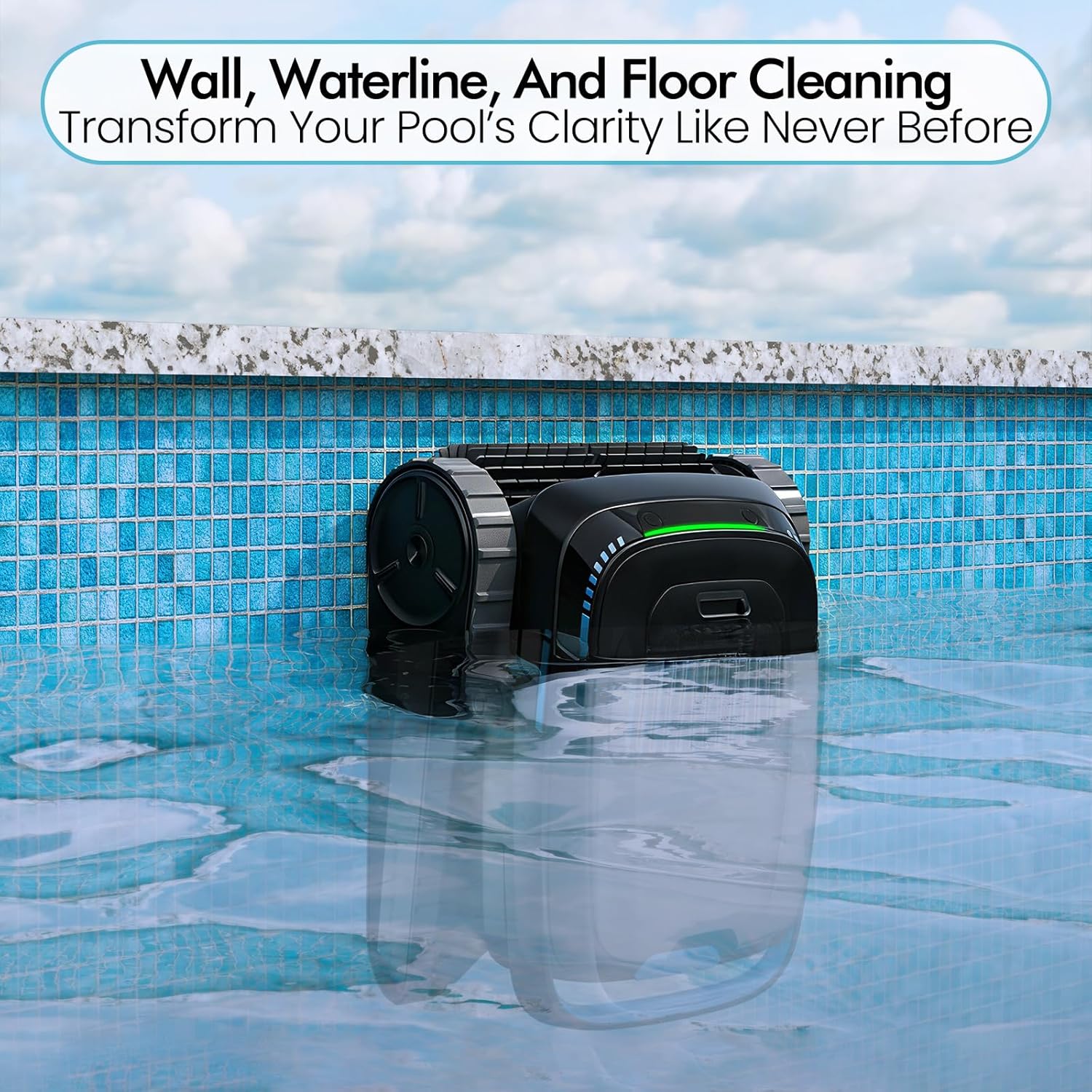 Cordless Pool Robot Vacuum for Inground Pools, 5000 GPH Powe