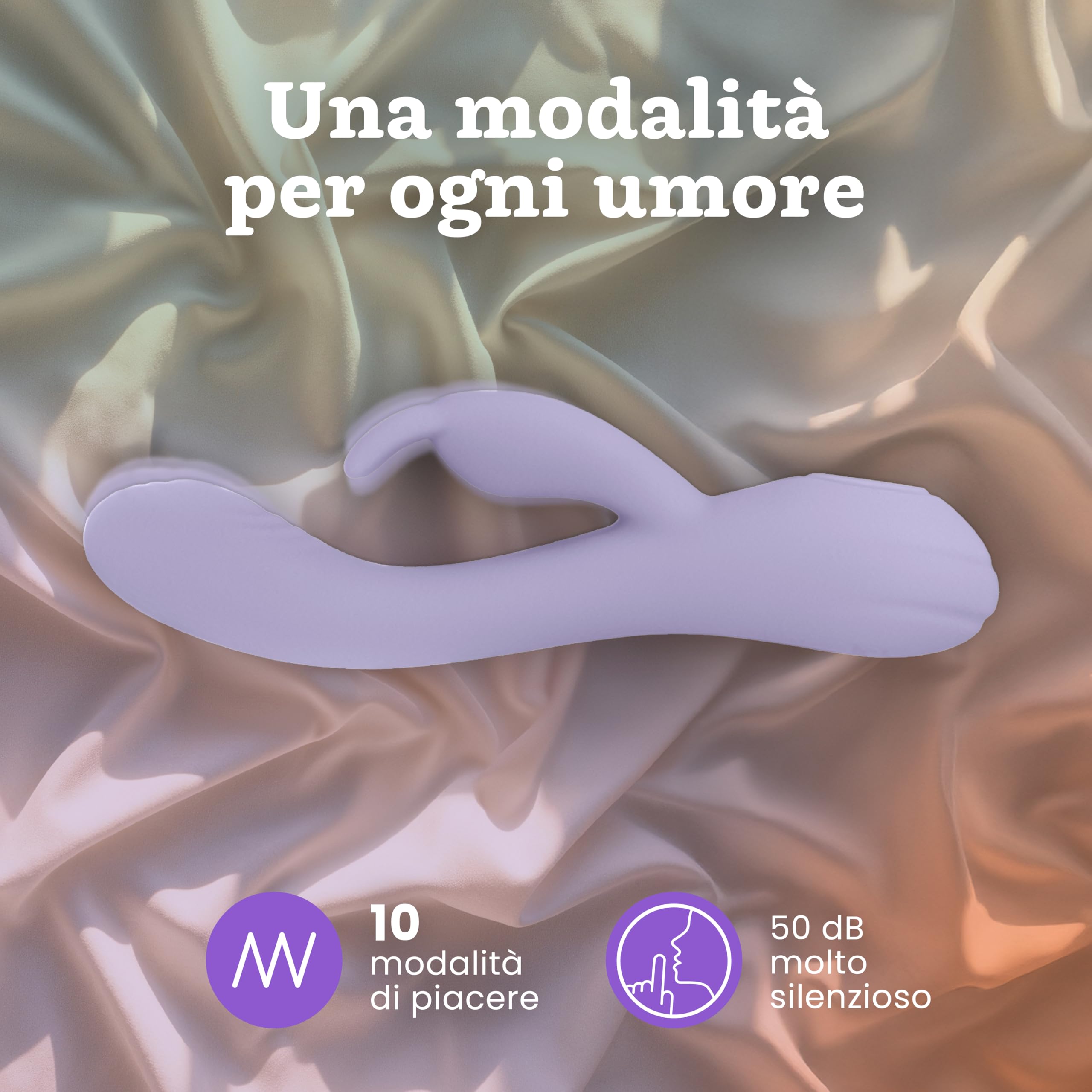 Vibratore Coniglio di Oliver James – 10 Modalità di Vibrazione, Silicone Potente e a Basso Rumore, Resistente all’Acqua, Punto G & Clitoride, Giocattolo Intimo per Donna, Vibratori (lilla pastello)