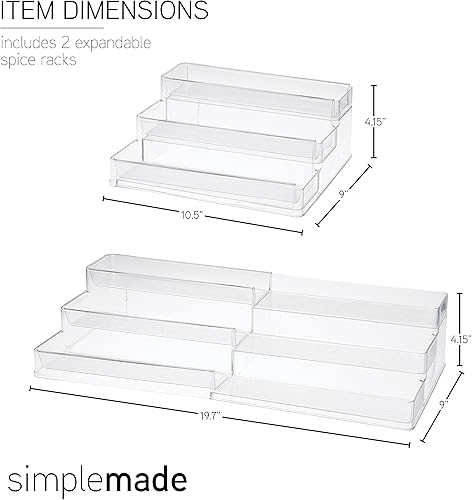 Miniatura 2 de SIMPLEMADE Organizador de especias de 3 niveles, estante de almacenamiento versátil para cocina, baño, dormitorio y oficina, juego de 2,