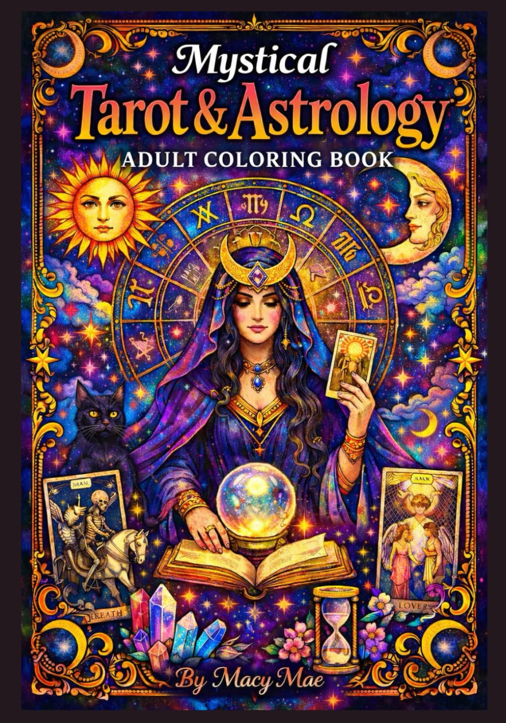 Mystical Tarot & Astrology- Adult Coloring Book: A Tarot & Zodiac Coloring Journey for Relaxation and Reflection
